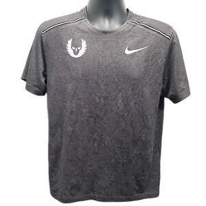 Nike Oregon Project Running T Shirt Athletic Dri-FIT Gray Graphic Short Slv sz M